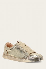 Frye Ivy Court Low Lace Sneaker - Gold-mirror Frye Ivy Court Low Lace Sneaker - Gold-mirror