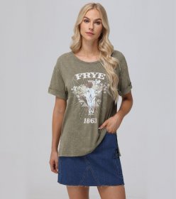 Frye Rolled Cuff Graphic Tee - Rolled Cuff Graphic Tee Frye Rolled Cuff Graphic Tee - Rolled Cuff Graphic Tee