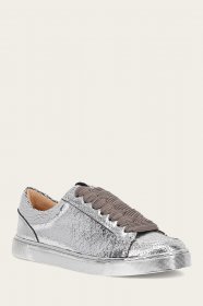 Frye Ivy Court Low Lace Sneaker - Silver-mirror Frye Ivy Court Low Lace Sneaker - Silver-mirror